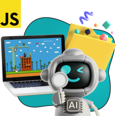 Язык программирования JavaScript + AI. Проектное обучение + геймификация + AI-помощники - КИБЕРшкола программирования для детей, компьютерные курсы для школьников, начинающих и подростков - KIBERone г. Люберцы